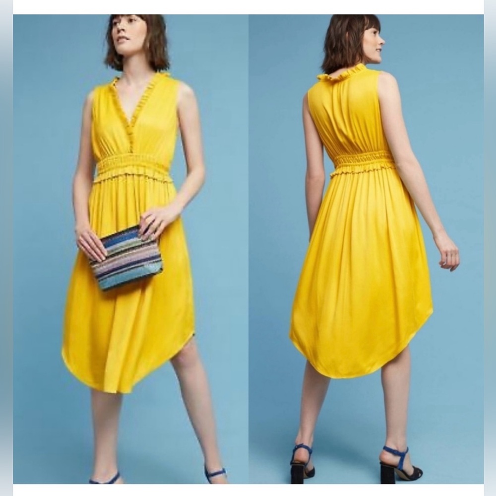 Anthropologie Maeve La Habana Golden Yellow Dress